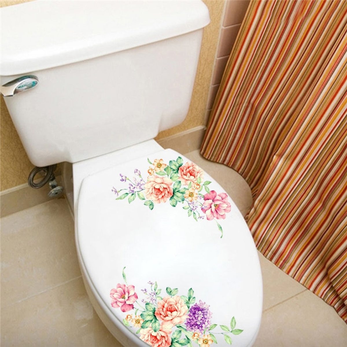 Sticker WC-bril | Bloemen | Badkamer Sticker